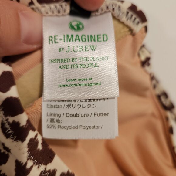 NWT J.Crew Knotted Bandeau Bikini Top Leopard Convertible Straps, Size M - Picture 7 of 8